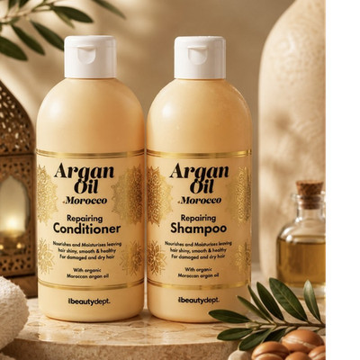2 beautydept. Argan Oil Morocco Shampoo & Spülung Set für trockenes Haar Repair