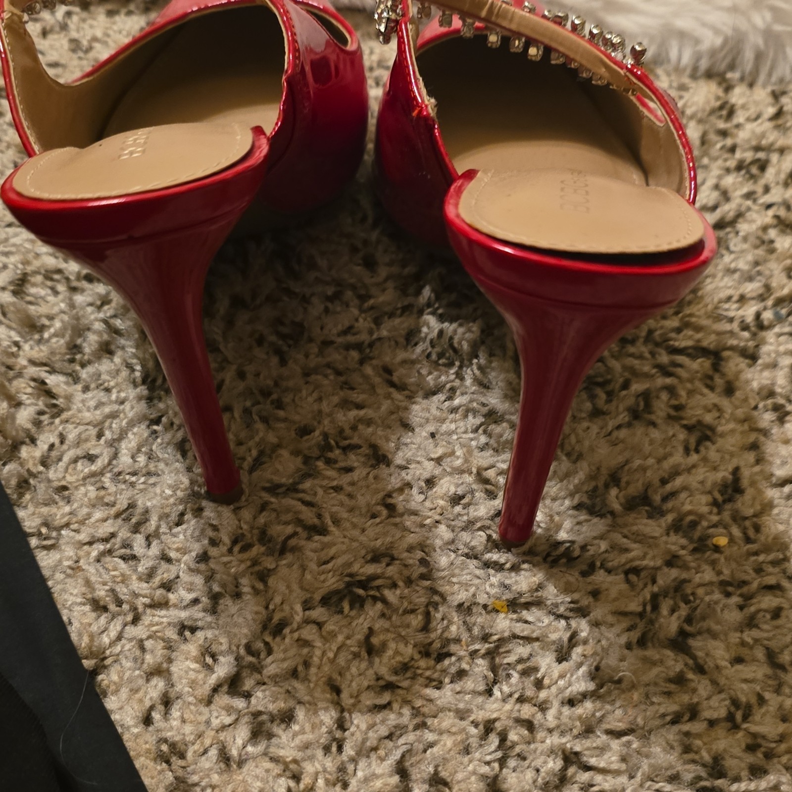 BCBGeneration Red Patent Rhinestone Stiletto Slip… - image 2