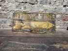 Vintage 1920s DEFIANCE TIRES Embossed Tin Tacker Advertising Tire Sign Rare Rust