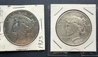 Lot of 2 1923 $1 Peace Silver Dollar Fine Details, 90% Silver - no reserve