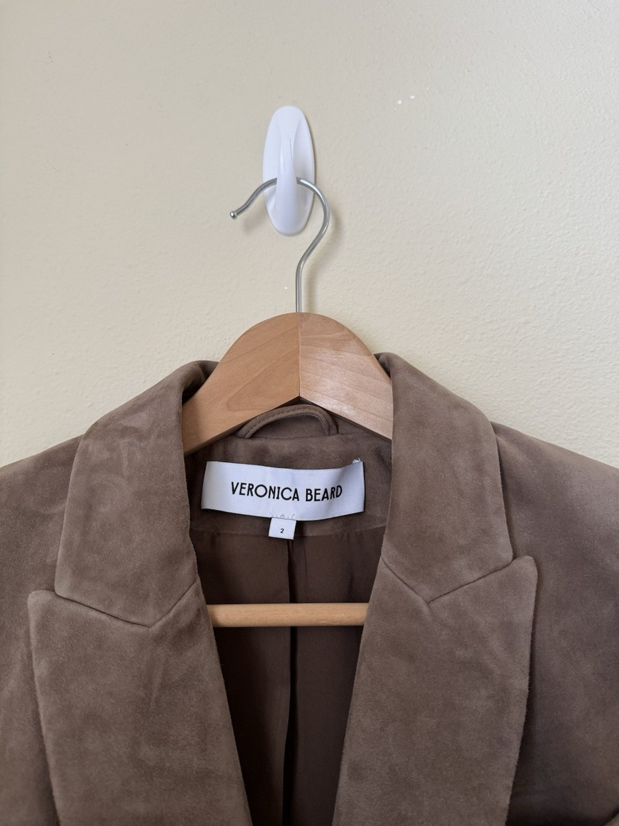 Veronica Beard Duane Suede Dickey Jacket Brown Size