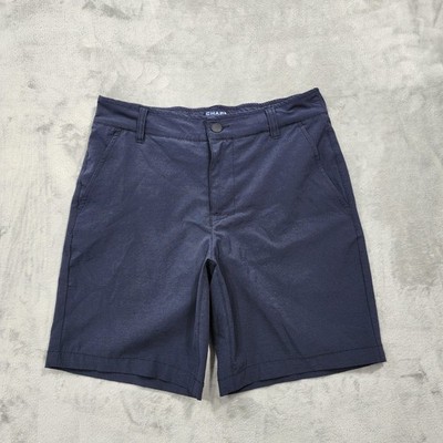 Chaps Shorts Mens 30 Blue Performance Chino Elastic Waist Stretch Casual Summer