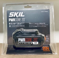 Skil BY519702 20V PWRCore20 Lithium 2.0Ah Battery with PWRAssist Mobile Charging