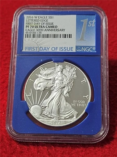 2016-W Silver Eagle Dollar ASE NGC MS 70 BURN 30th ANNIV FDI LETTERED EDGE#T1464
