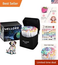 Alcohol Markers Set, 80 colors Alcohol Based Dual Tip, Brush and Fine Tip for...
