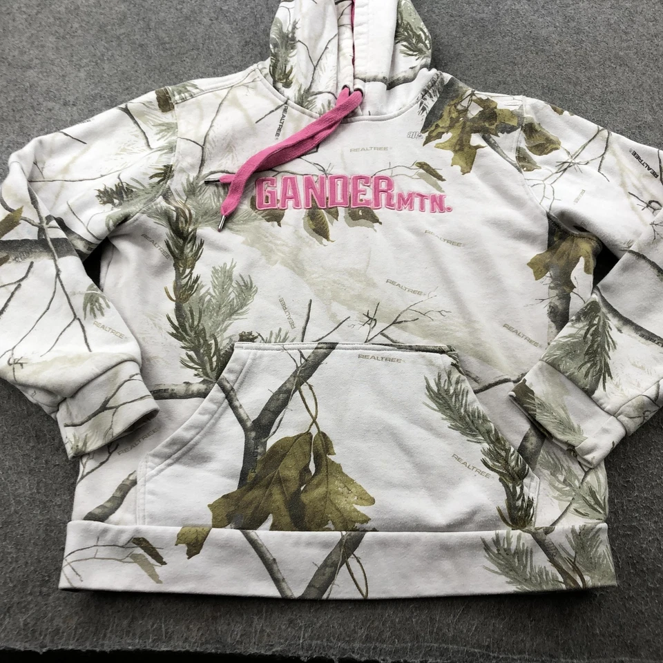 Gander Mountain Sudadera con Capucha Mujer Mediana Blanca Rosa Camuflada Realtree Sudadera Foto 2 de 4