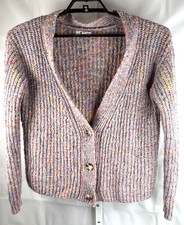 Womens BB Dakota Steve Madden Purple Chunky Knit Cardigan Sweater Large