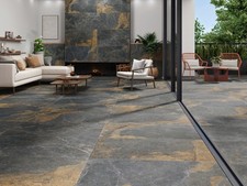 TILES JOBLOT 43: Black Terracotta Textured Slate Look Porcelain Tiles 60x60 30m2