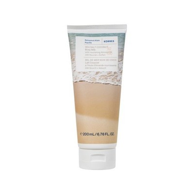Korres Sea Salt Coconut Body Milk 200ml, 92% Natural,Almond Oil, Aloe, Provit B5