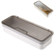 Kitchen Drawer Organizer With Lid 12.6 Inch Utensil Holder Silverware Tray