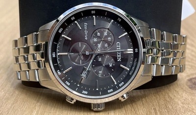 CITIZEN AT2141-87E HERREN CHRONOGRAPH TACHYMETER ECO-DRIVE SCHWARZES ZIFFERBLATT UHR