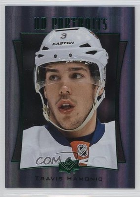 2016-17 Upper Deck UD Portraits Rainbow Green Foil Travis Hamonic #P-25 2js
