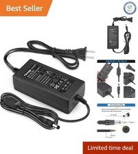 Durable 12V 3A Power Supply Adapter with Dual Plug Compatibility - Indoor Only