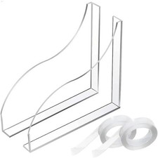 2Pcs Acrylic Bathtub Splash Guards Shower Water Barrier Corner Guard 90-105 