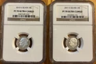 2010 & 2011 S SILVER ROOSEVELT DIMES PF70 ULTRA CAMEO NGC