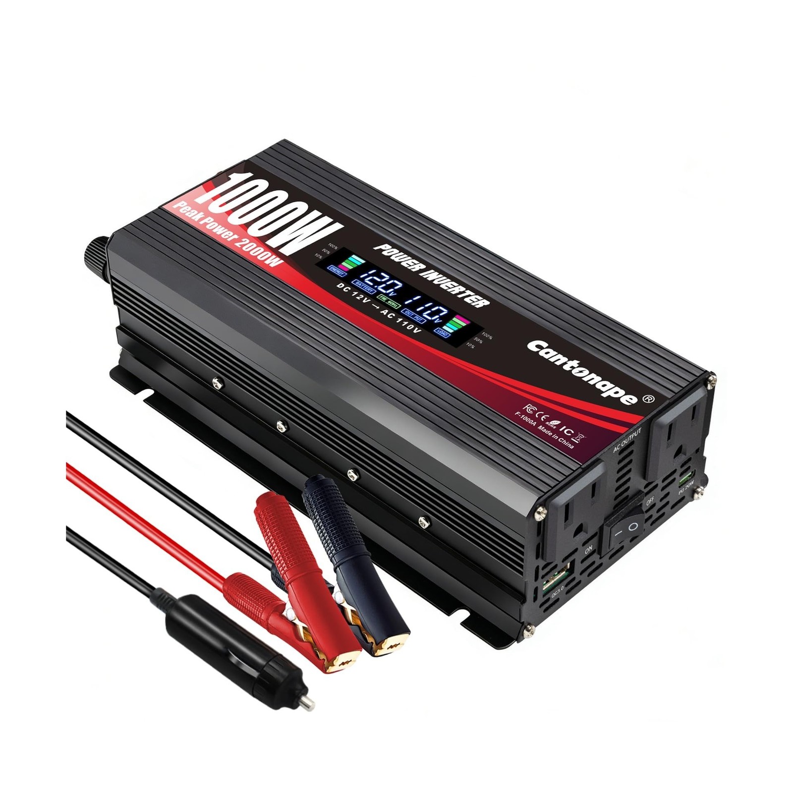 1000W Car Power Inverter with LCD Display