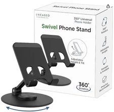 Uncaged Ergonomics 360° Swivel Rotating Adjustable Phone Stand for Desk, Portabl