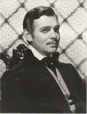 CLARK GABLE-RE-STRIKE PHOTOS (2)-CA 70'S-OVERSIZE-11 X 14-QUALITY-ONE W/J HARLOW