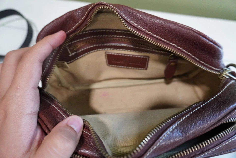 Vintage Ralph Lauren Small Brown Leather Womens Shoulder Bag - Image 3 of 4