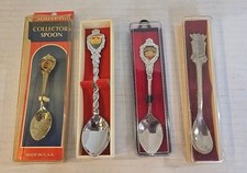 Lot Of 4 Vintage Collector's Souvenir Spoons New Jersey Virginia Germany Small