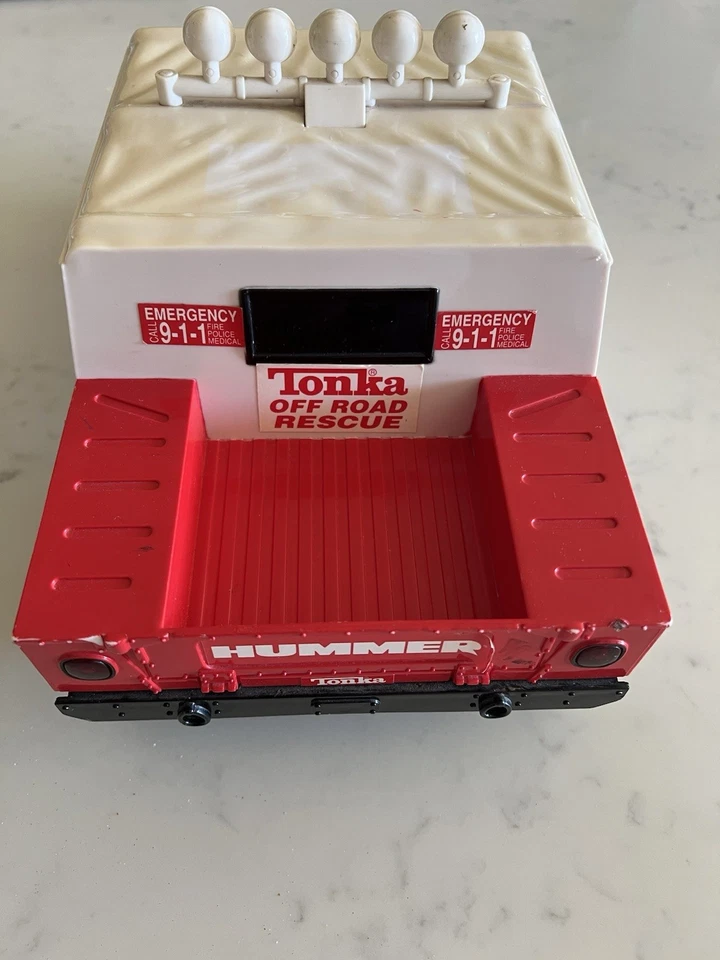 Vintage 2000 Tonka Hummer Fire Rescue Toy Truck Lights Sounds Talks Hasbro 13" - Image 4 of 4
