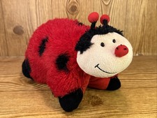 Pillow Pets Pee Wees Ms. Lady Bug Plush Stuffed Animal Pillow 2010 Red Black 11"