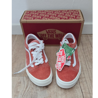 VANS Old Skool Sneaker Unisex Erwachsene Wildleder Rot Weiß EU 36 Low Top