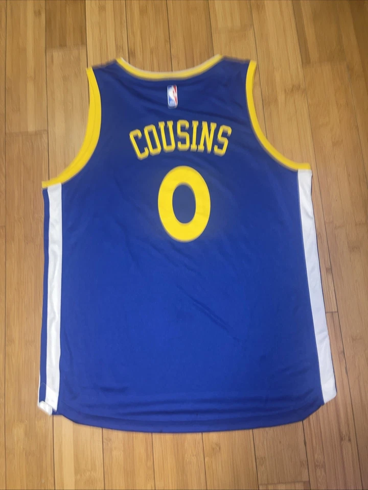 金州勇士队表兄弟 #0 耐克 NBA 球衣 L 码男式蓝色黄色 — 第 2/4 张图片