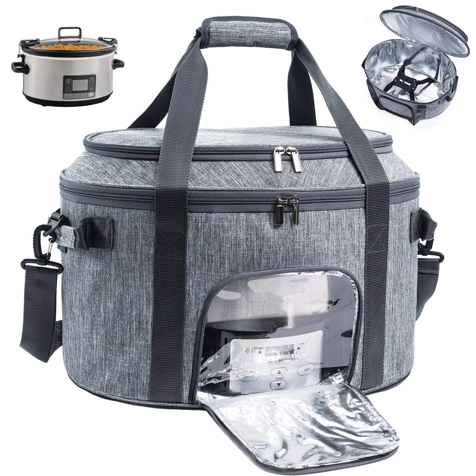 Double-Layer Slow Cooker Carrying Bag for 6-8 Quart CrockPot and Hamlton Beac...