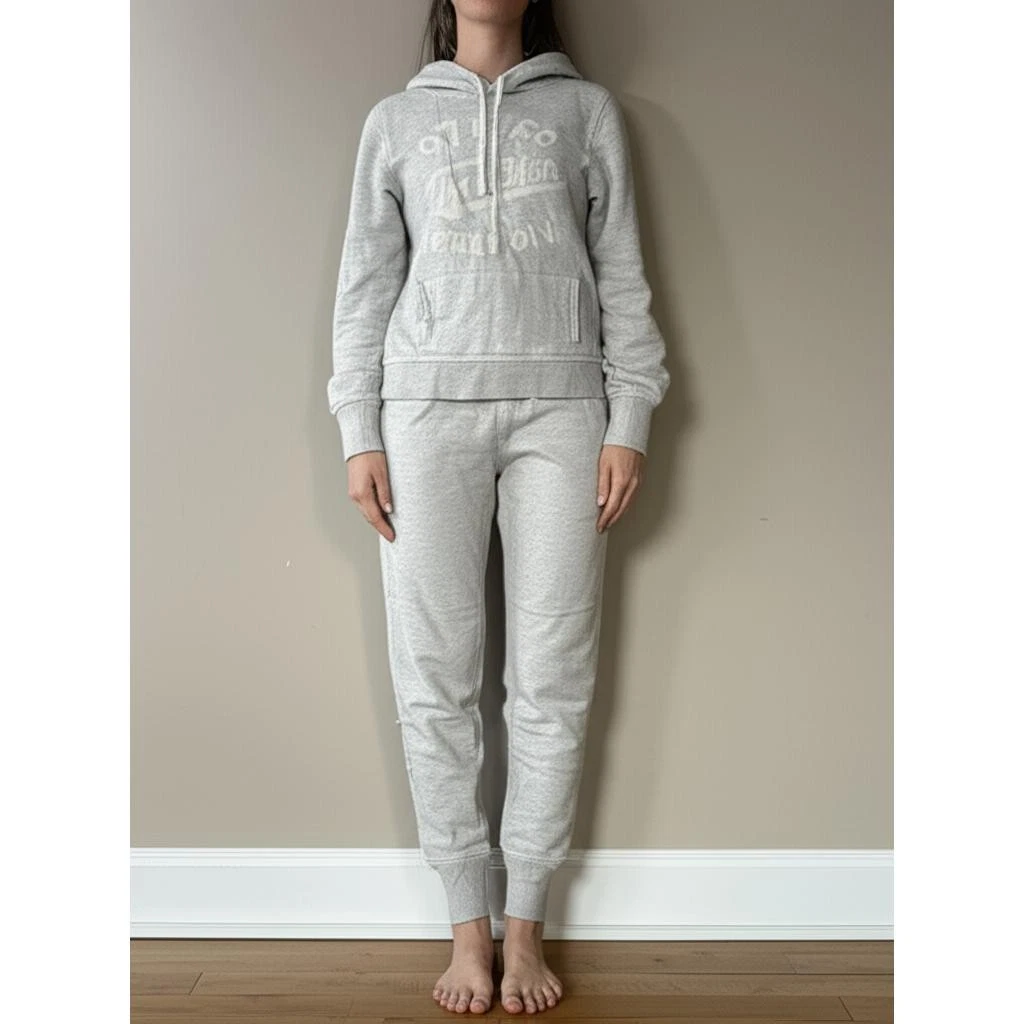 AEO American Eagle Sweatshirt Hoodie Womens Medium Heather Grey Pullover Preppy