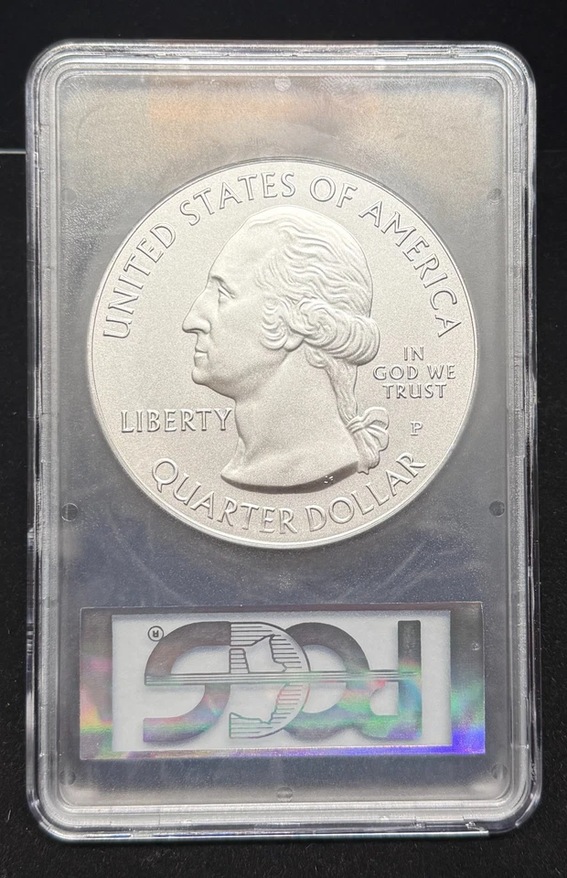 2010-P HOT SPRINGS 5oz 25c - PCGS FIRST STRIKE SP66 - 5oz OF .999 SILVER! - Image 2 of 4