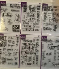 Lot 6 Crafters Companion Photopolymer Stamp Kit Thank You Best Wishes Birthday