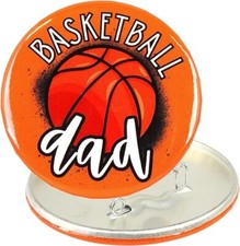 Orange Basketball Dad Button Game Day Buttons Parents Spirit Wear