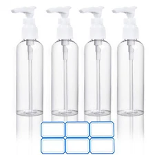 DTDNZKN 4 Pack 3.4 Oz 100ml TSA Approved Travel Pump Bottles for Toiletries C...