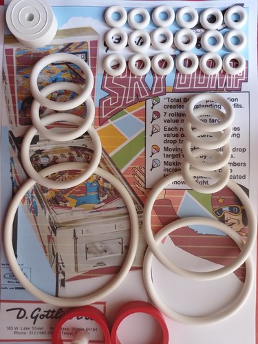 Kit élastiques (caoutchoucs) Pour Flipper Gottlieb – Modèles Sky Jump, Free Fall – Neuf