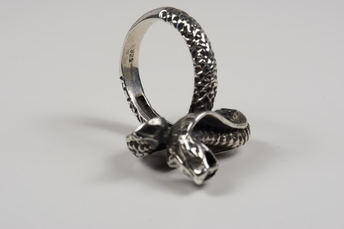 Snake Serpent Ring India Sterling Silver Size 9 Vintage Indian 925 - Picture 4 of 8