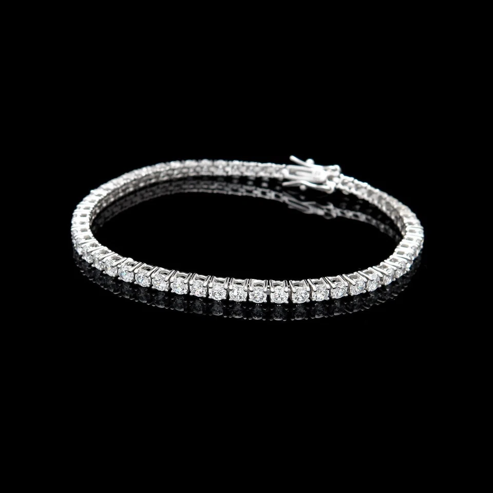 7.50Ct Round Cut Lab-Created Diamond Women Tennis Bracelet 14K White Gold Plated - Image 2 of 4