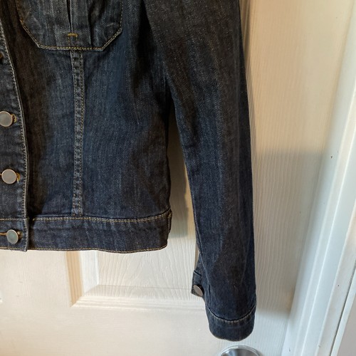 Kut From The Kloth Denim Jeans Jacket Women Size Small Dark Wash 2 Pocket Button - Picture 7 of 15