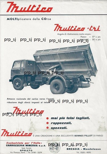 MULTI-BROSCHÜRE KLAPPBAR KAROSSERIE MINERVA SPOLETO 1960er Jahre