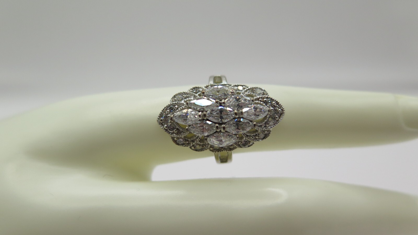 Fas Silver Sterling Silver 925 FAS Ring with 9 Marquise CZ's Size 7 | eBay