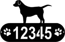 Labrador Retriever Dog PAWS House Address Sign or Name Plaque - Made in USA