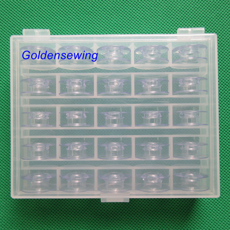 25 Clear Concave Bobbins w/ BOX for Viking 1,1+,Husqvarna Viking 1100 #4120975-4