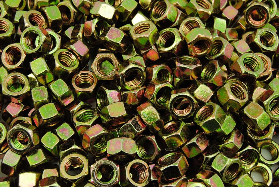 LEXAR INDUSTRIAL (200) 1/2-13 Grade 8 Hex Finish Nuts Yellow Zinc Plated Coarse