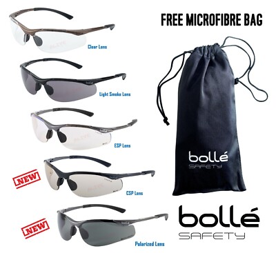 BOLLE CONTOUR Schutzbrille klar smoke ESP Gläser Antibeschlag Anti-Kratz GRATIS Tasche