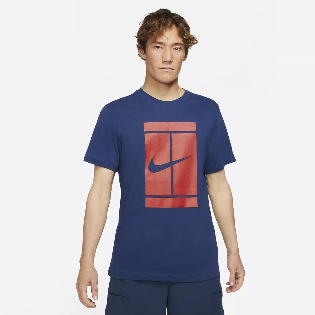 Nike court tennis heritage top logo t shirt mens