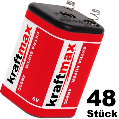 48x Kraftmax / XCell 4R25 6V-Block Batterie SET - 6 Volt / 9500 mAH