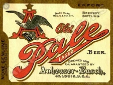 Old Pale Lager Beer NEW Metal Sign: Anheuser Busch - St. Louis, Missouri