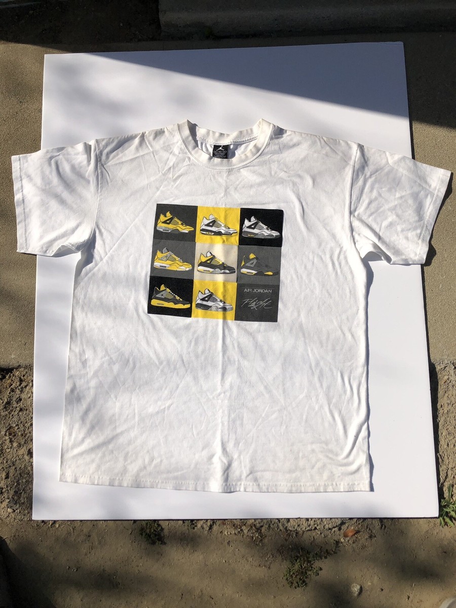 Air Jordan retro 4 lightning T SHIRT XL Rare Tee Tour yellow 2006 IV Thunder | eBay