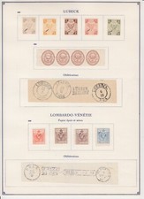 L&Uuml;BECK / LOMBARDEI & VENETIEN, 13 FOURNIER-F&auml;lschungen auf einem Albumblatt.