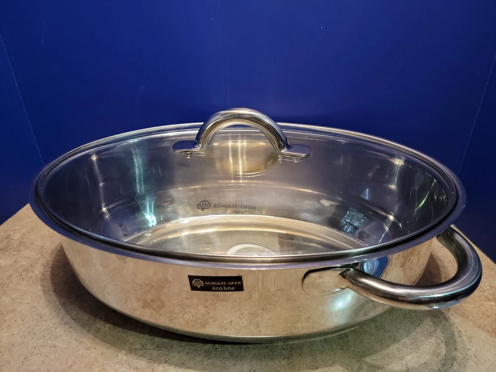 Schulte Ufer EcoLine Roaster With Lid 22cm Stainless Steel Germany Gently Used